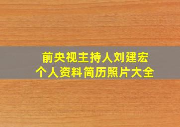 前央视主持人刘建宏个人资料简历照片大全