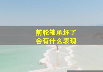 前轮轴承坏了会有什么表现