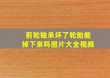 前轮轴承坏了轮胎能掉下来吗图片大全视频