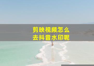 剪映视频怎么去抖音水印呢