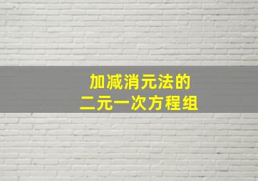 加减消元法的二元一次方程组