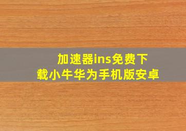 加速器ins免费下载小牛华为手机版安卓