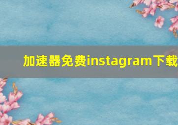 加速器免费instagram下载