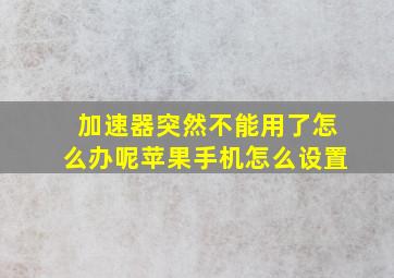 加速器突然不能用了怎么办呢苹果手机怎么设置