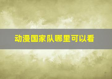 动漫国家队哪里可以看