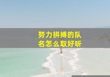 努力拼搏的队名怎么取好听