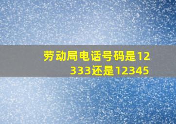 劳动局电话号码是12333还是12345