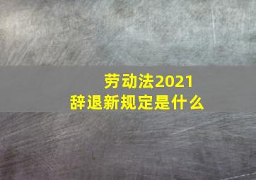 劳动法2021辞退新规定是什么