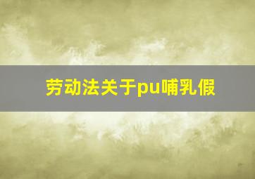 劳动法关于pu哺乳假