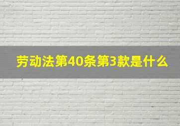 劳动法第40条第3款是什么