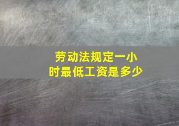 劳动法规定一小时最低工资是多少