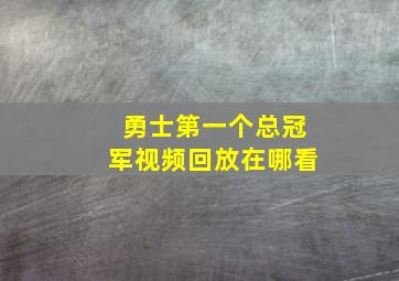 勇士第一个总冠军视频回放在哪看