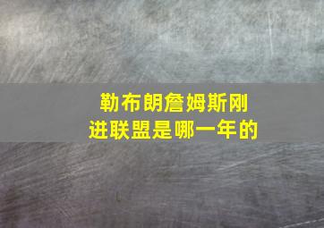 勒布朗詹姆斯刚进联盟是哪一年的