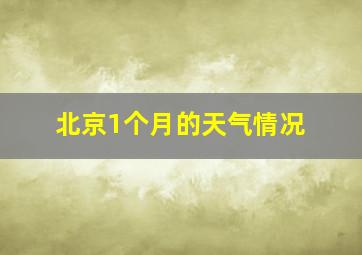 北京1个月的天气情况