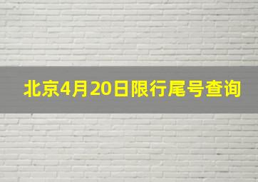 北京4月20日限行尾号查询