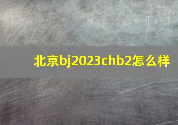 北京bj2023chb2怎么样