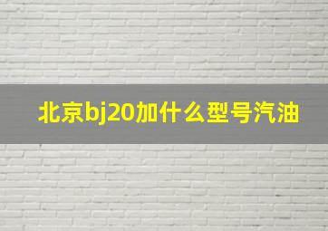 北京bj20加什么型号汽油