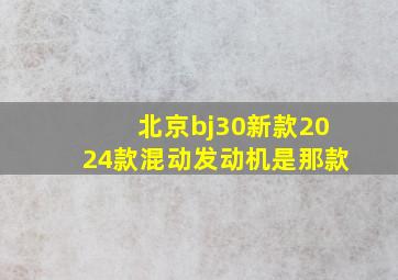 北京bj30新款2024款混动发动机是那款