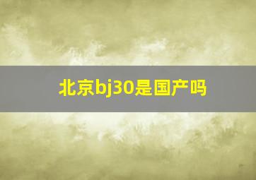 北京bj30是国产吗