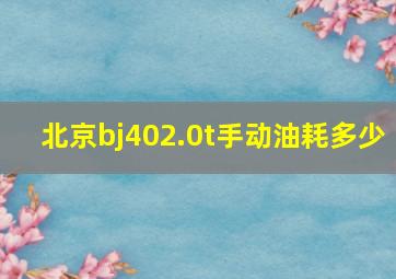 北京bj402.0t手动油耗多少