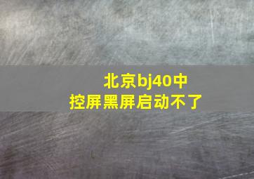 北京bj40中控屏黑屏启动不了