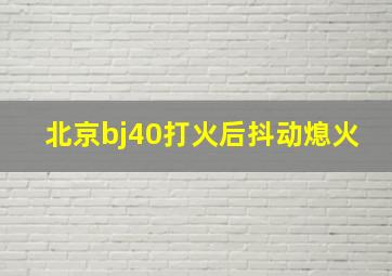 北京bj40打火后抖动熄火