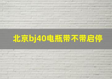 北京bj40电瓶带不带启停