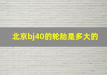 北京bj40的轮胎是多大的