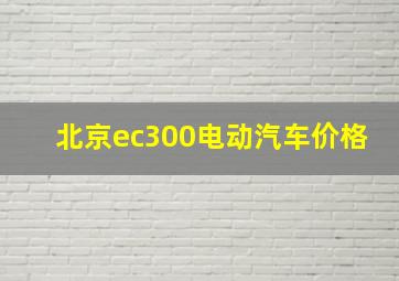 北京ec300电动汽车价格