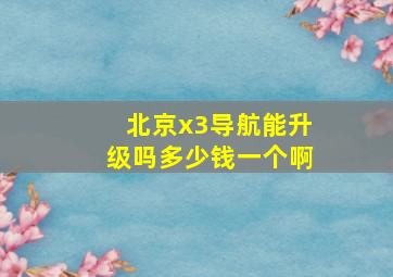 北京x3导航能升级吗多少钱一个啊