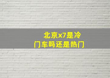 北京x7是冷门车吗还是热门