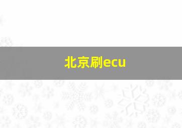 北京刷ecu