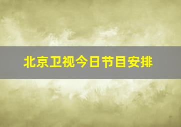 北京卫视今日节目安排