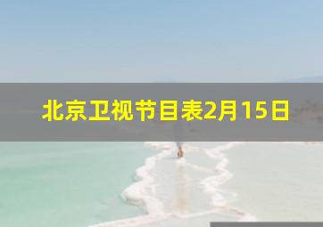 北京卫视节目表2月15日