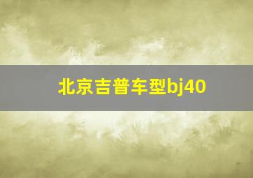 北京吉普车型bj40