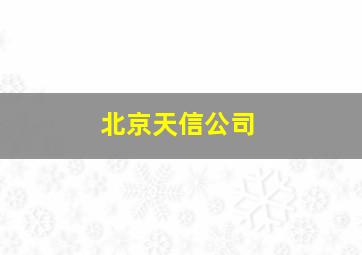 北京天信公司