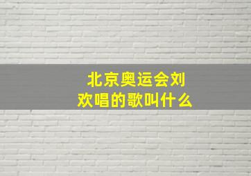 北京奥运会刘欢唱的歌叫什么