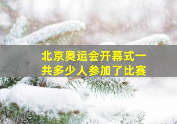 北京奥运会开幕式一共多少人参加了比赛