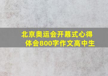 北京奥运会开幕式心得体会800字作文高中生