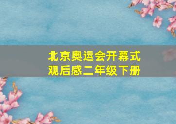 北京奥运会开幕式观后感二年级下册