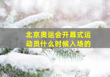 北京奥运会开幕式运动员什么时候入场的