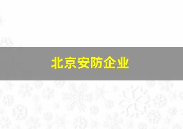 北京安防企业