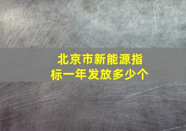 北京市新能源指标一年发放多少个