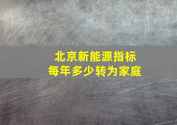 北京新能源指标每年多少转为家庭