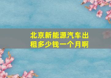 北京新能源汽车出租多少钱一个月啊