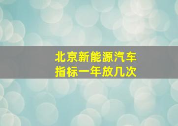 北京新能源汽车指标一年放几次