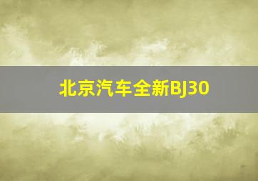 北京汽车全新BJ30