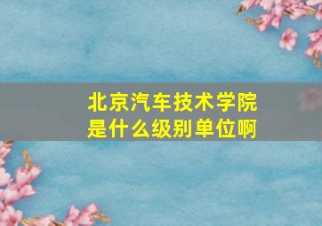 北京汽车技术学院是什么级别单位啊