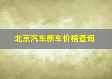 北京汽车新车价格查询