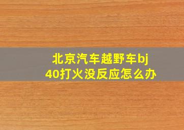 北京汽车越野车bj40打火没反应怎么办